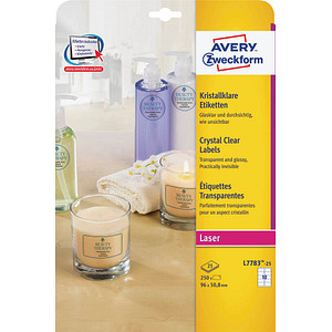 AVERY Zweckform Folienetiketten transparent 96,0 x 50,8 mm, 25 Blatt