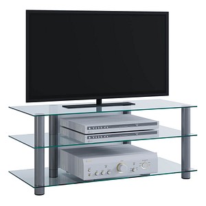 VCM my media TV-Rack Zumbo silber, klarglas