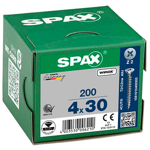 SPAX® Universalschrauben Z2 Senkkopf WIROX 30mm  x 4 mm, 200 St.