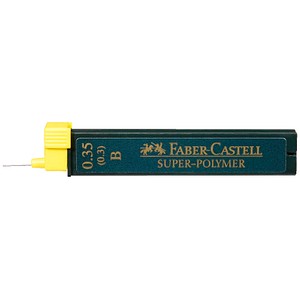 FABER-CASTELL SUPER-POLYMER Feinminen-Bleistiftminen schwarz B 0,35 mm, 12 St.