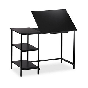 relaxdays Schreibtisch schwarz rechteckig, 4-Fuß-Gestell schwarz 110,0 x 55,0 cm