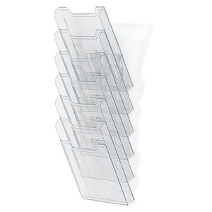 Exacompta Wandprospekthalter transparent DIN A4 6 Fächern 23,9 x 15,5 x 66,5 cm, 1 St.