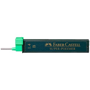 FABER-CASTELL SUPER-POLYMER Feinminen-Bleistiftminen schwarz B 1,4 mm, 6 St.