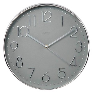 hama Wanduhr Korsika grau silber Kunststoff, Ø 30,0 cm