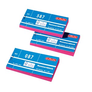 herlitz Doppelnummernblöcke 1-1000, farbsortiert, 10 Blöcke