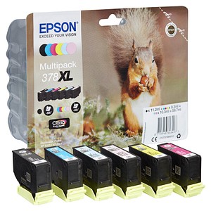 EPSON 378XL/T37984  schwarz, cyan, magenta, gelb, light cyan, light magenta Druckerpatronen, 6er-Set