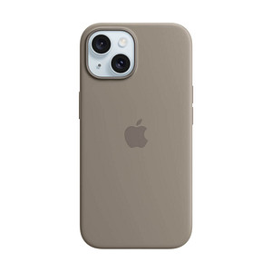 Apple Silikon Case mit MagSafe Handy-Cover für Apple iPhone 15 tonbraun