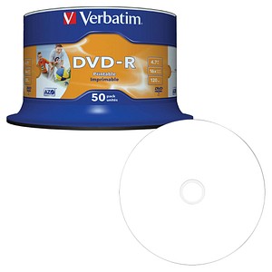 50 Verbatim DVD-R 4,7 GB bedruckbar