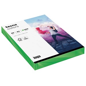 tecno Kopierpapier colors intensivgrün DIN A4 80 g/qm 100 Blatt tecno Kopierpapier colors intensivgrün DIN A4 80 g/qm 100 Blatt