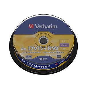 10 verbatim DVD+RW 4,7 GB wiederbeschreibbar