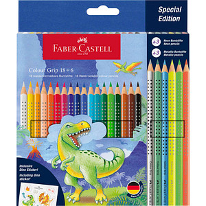 FABER-CASTELL Colour Grip Buntstifte farbsortiert, 24 St.