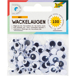 folia Wackelaugen weiß selbstklebend sortiert Ø unterschiedlich mm 100 St.