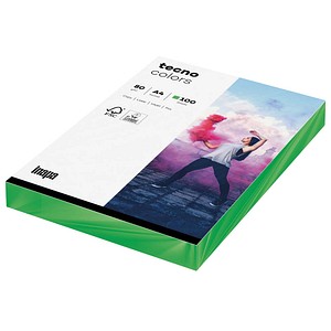 tecno Kopierpapier colors intensivgrün DIN A4 80 g/qm 100 Blatt tecno Kopierpapier colors intensivgrün DIN A4 80 g/qm 100 Blatt