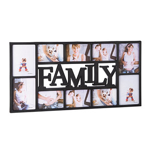 relaxdays  Collage-Bilderrahmen Familie schwarz 72,0 x 36,5 cm, 1 St.