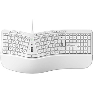 MediaRange MROS272 ergonomische Tastatur kabelgebunden weiß