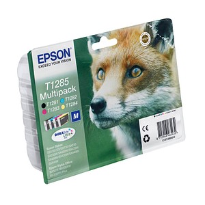 4 EPSON T1285M schwarz, cyan, magenta, gelb Tintenpatronen 4 EPSON T1285M schwarz, cyan, magenta, gelb Tintenpatronen