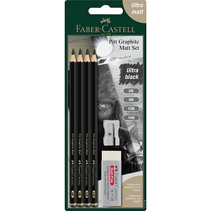 FABER-CASTELL Pitt Graphite Bleistift-Set 2B schwarz, 1 Set