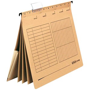 herlitz Hängehefter Karton natronbraun DIN A4 4x kaufmännische Heftung, 5 St.