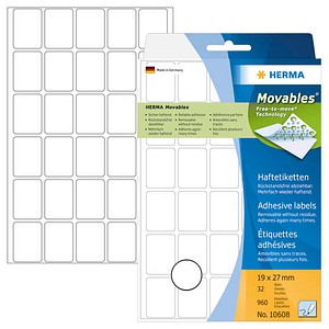 HERMA Movables Etiketten 10608 weiß 19,0 x 27,0 mm, 960 Etiketten