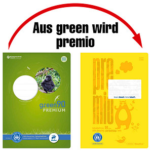 Staufen® Schulheft green Lineatur 1 liniert DIN A4 ohne Rand, 16 Blatt
