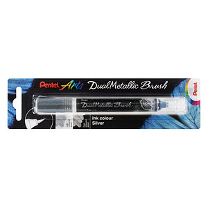 Pentel Dual Metallic Brush XGFH-DZX Brush-Pen silber, 1 St.