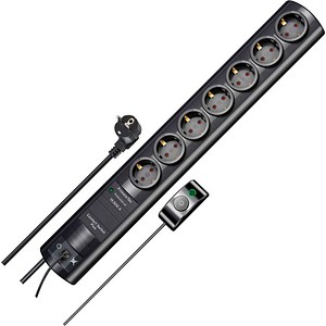 brennenstuhl Primera-Tec Comfort Switch Plus 7-fach Steckdosenleiste mit Fußschalter 2,0 m schwarz