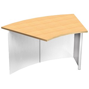 Kerkmann Anbautheke Genua gebogen, buche, silber 126,5 x 80,0 x 72,0 cm