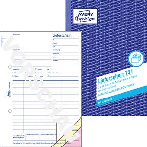 AVERY Zweckform Lieferschein mit Empfangsschein Formularbuch 721