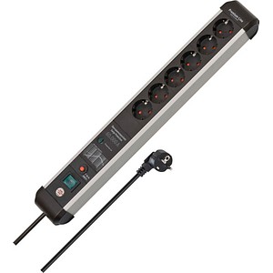 brennenstuhl Premium-Protect-Line 6-fach Steckdosenleiste mit Überspannungsschutz 3,0 m schwarz