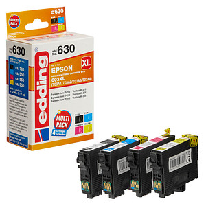 edding EDD-630  schwarz, cyan, magenta, gelb Druckerpatronen kompatibel zu EPSON 603XL Bk/C/M/Y , 4er-Set