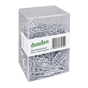 dundee Aktenklammern silber glanzverzinkt, 350 St.
