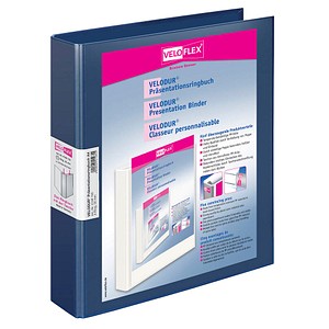 10 VELOFLEX VELODUR® Präsentationsringbücher 4-Ringe blau 4,6 cm DIN A4