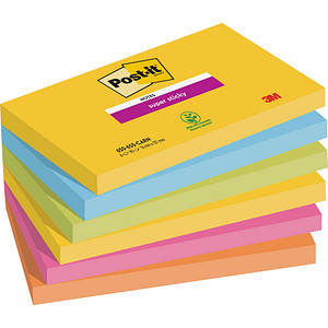 Post-it® Super Sticky Notes Carnival Haftnotizen extrastark 6556SR farbsortiert 6 Blöcke