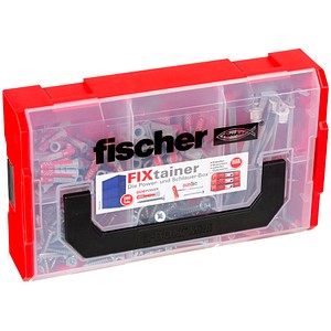 fischer FixTainer - DuoPower/DuoTec + S 2K Dübel- und Schrauben-Sortiment Ø 4,5/5/6/8 mm 10/30/40/55/60 mm, 200 Stück