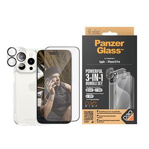 PanzerGlass™ 3-in-1 Schutz-Set für Apple iPhone 15 Pro