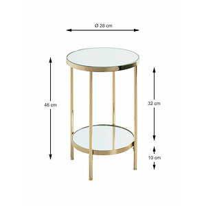 HAKU Bijzettafel chroom, Metaal, veiligheidsglas - Maat: H 47 cm x 35 cm, Stijl: Modern HAKU Bijzettafel chroom, Metaal, veiligheidsglas - Maat: H 47 cm x 35 cm, Stijl: Modern