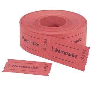 SIGEL Wertmarken-Rolle Wertmarke, rot, 1 Rolle