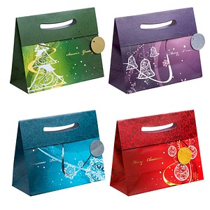 12 TSI Geschenktaschen Weihnachten Elegant Motiv sortiert 33,0 x 26,0 cm