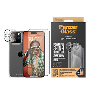 PanzerGlass™ 3-in-1 Schutz-Set für Apple iPhone 15 Pro Max