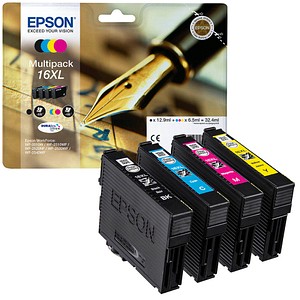 EPSON 16XL / T1636XL ++ cyan, 4er-Set gelb magenta, büroplus schwarz, Druckerpatronen
