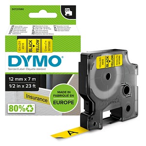 DYMO Schriftband D1 45018 S0720580, 12 mm schwarz auf gelb