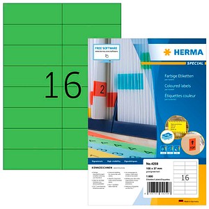 HERMA Etiketten 4259 grün 105,0 x 37,0 mm, 100 Blatt