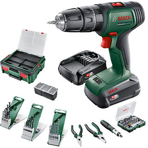 BOSCH Home & Garden UniversalImpact 18V+46AC+SBX Akku-Schlagbohrschrauber-Set 18,0 V, mit 1 Akku