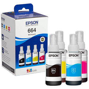 EPSON T6646  schwarz, cyan, magenta, gelb Tintenflaschen, 4er-Set