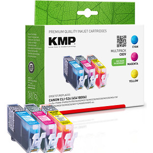 KMP C83V  cyan, magenta, gelb Druckerpatronen kompatibel zu Canon CLI-526 C/M/Y, 3er-Set