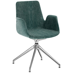 Mayer Besuchersessel myHELIOS petrol Aluminium poliert Stoff 58,0 x 55,0 x 88,0 cm, 1 St.