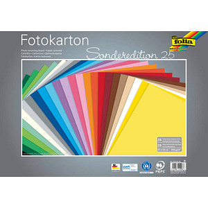 folia Fotokarton farbsortiert 300 g/qm 25 Bogen