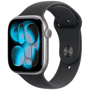 Apple Watch Series 11 46 mm Aluminium (GPS+Cellular) Sportarmband S/M  schwarz, space gray