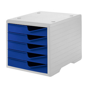 styro Schubladenbox styroswingbox blau DIN C4 mit 5 Schubladen