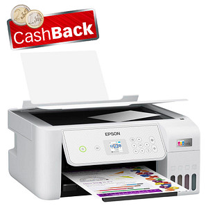 AKTION: EPSON EcoTank ET-2876 3 in 1 Tintenstrahl-Multifunktionsdrucker weiß mit CashBack